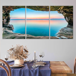 Sunset Beach Cave Wall Art Canvas-Stunning Canvas Prints