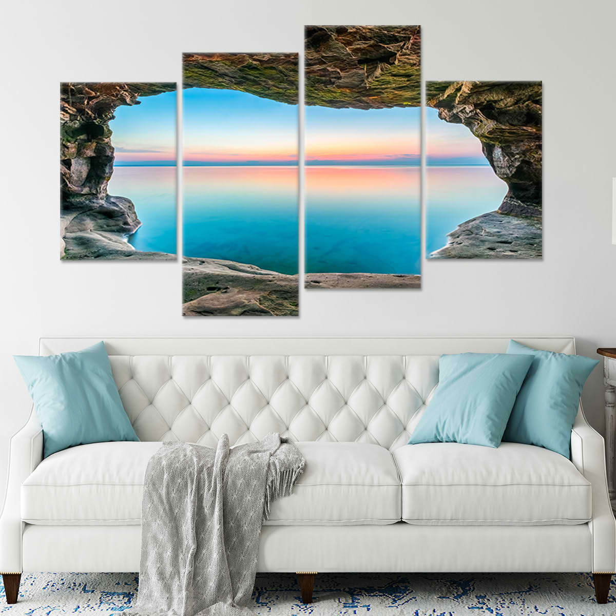 Sunset Beach Cave Wall Art Canvas-Stunning Canvas Prints