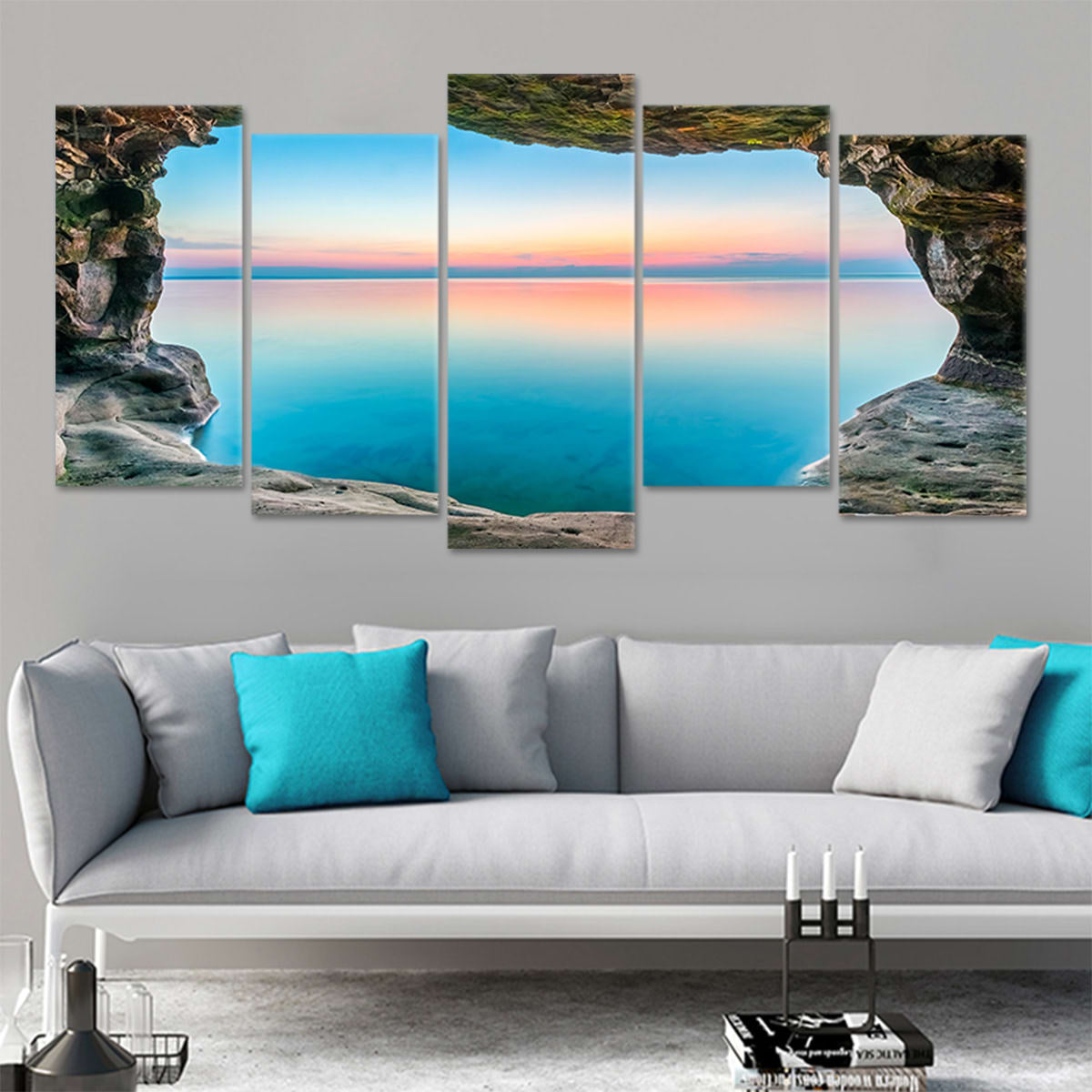 Sunset Beach Cave Wall Art Canvas-Stunning Canvas Prints