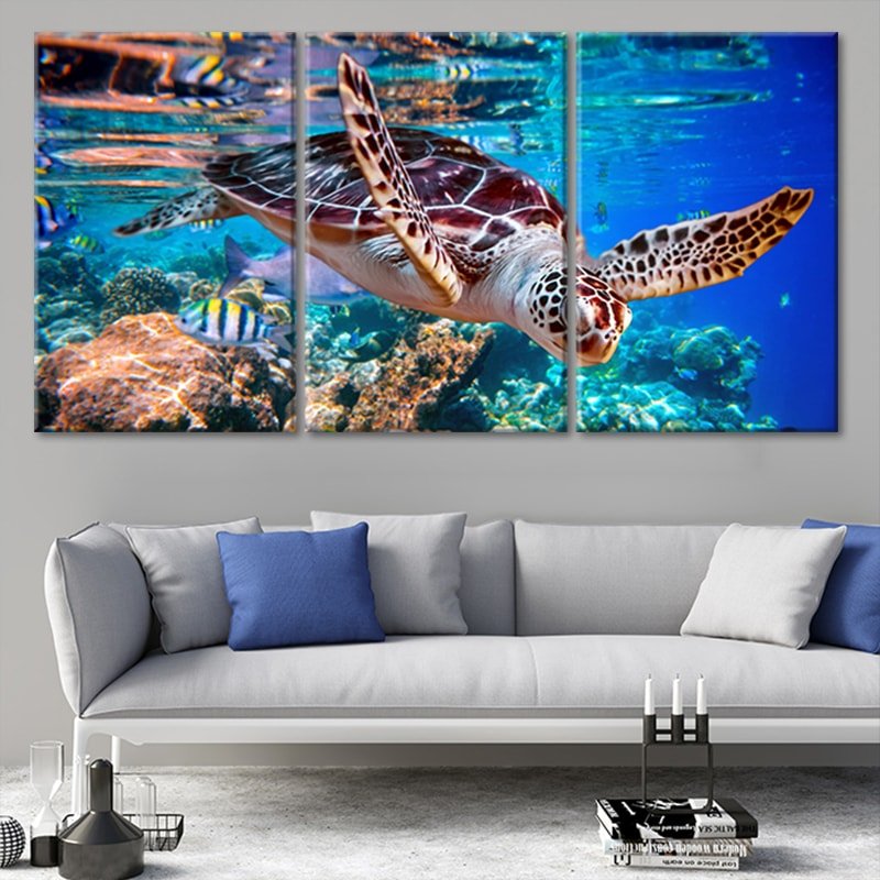 sea turtle painting abstract