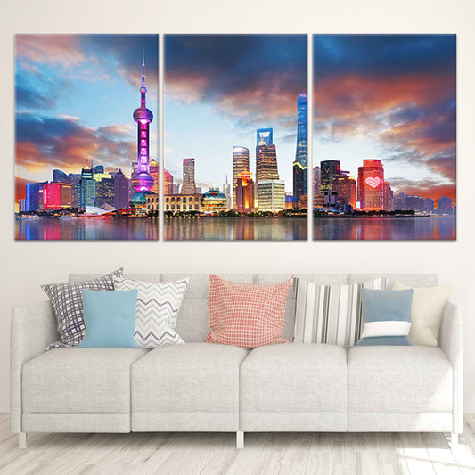 Shanghai Skyline Wall Art Canvas-Stunning Canvas Prints