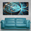 Large Swirling Abstract Flower Wall Art Above The Bed-Stunning Canvas Prints