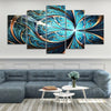 Large Swirling Abstract Flower Wall Art Above The Bed-Stunning Canvas Prints