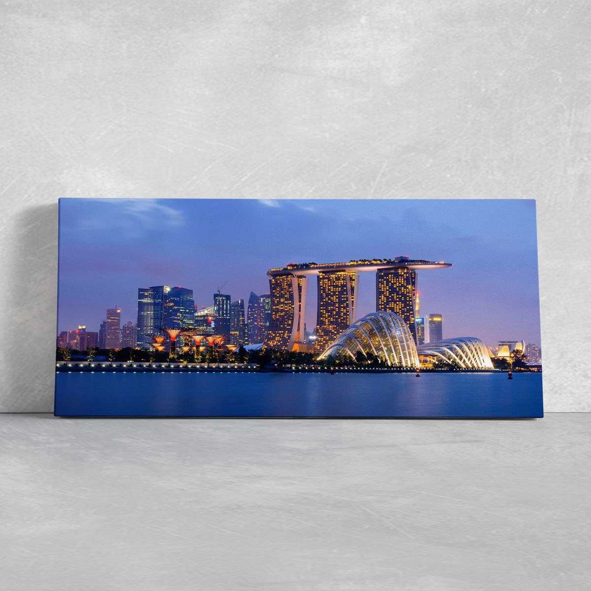 Singapore At Dusk Skyline Wall Art Canvas-Stunning Canvas Prints