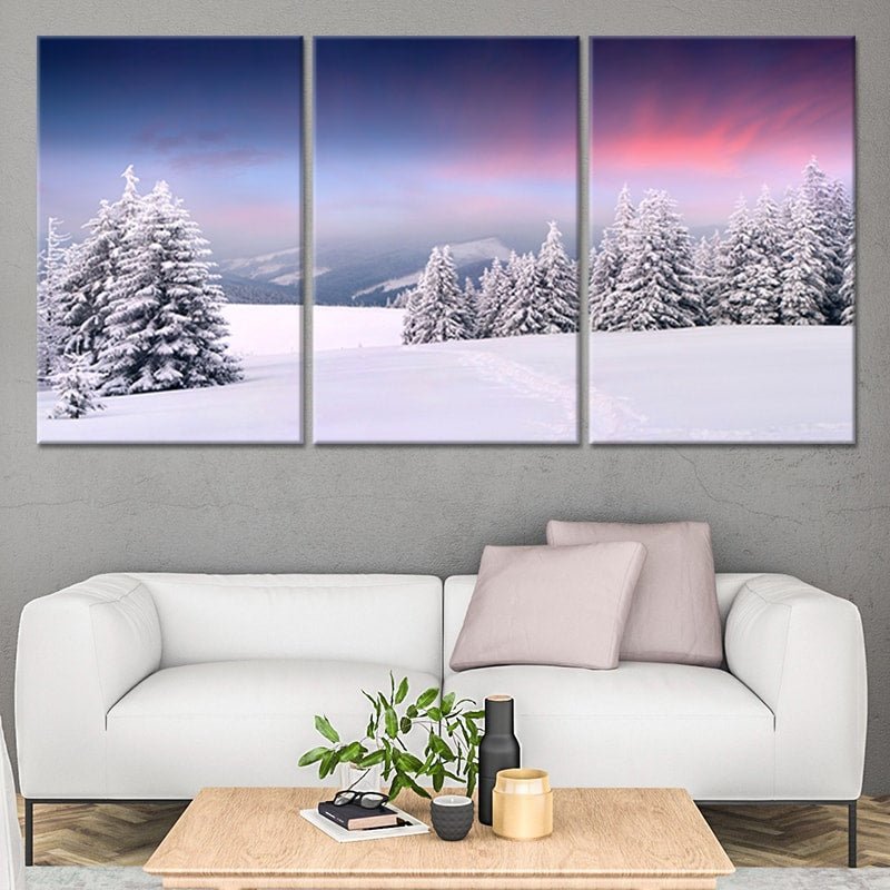 Snowy Pine Forest Wall Art Canvas-Stunning Canvas Prints