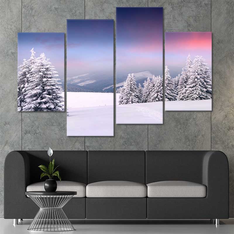 Snowy Pine Forest Wall Art Canvas-Stunning Canvas Prints