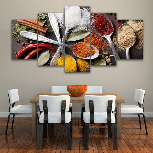 Spoons And Spices Wall Art For Kitchen Wall-Stunning Canvas Prints