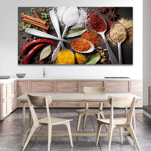 Spoons And Spices Wall Art For Kitchen Wall-Stunning Canvas Prints