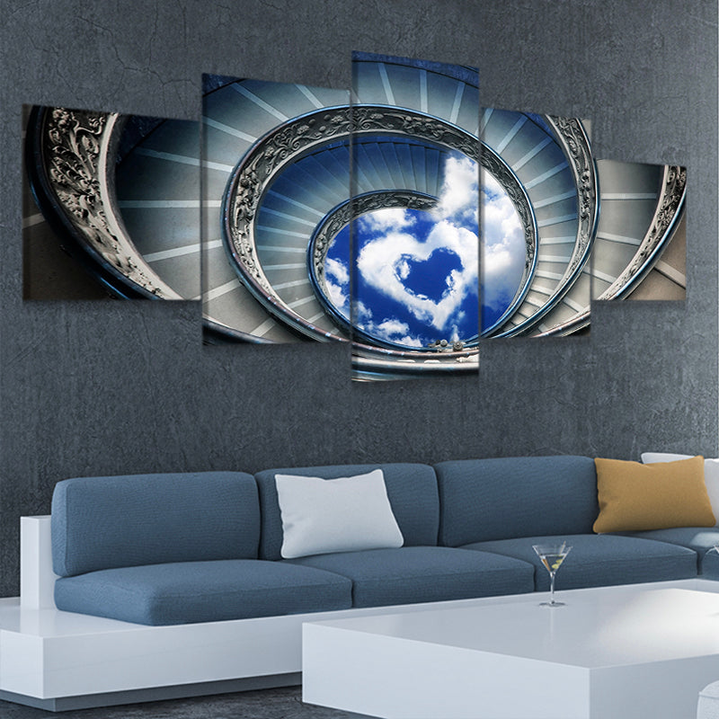 Spiral Staircase To Love Canvas Wall Art-Stunning Canvas Prints