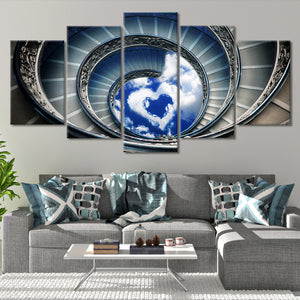 Spiral Staircase To Love Canvas Wall Art-Stunning Canvas Prints