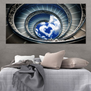 Spiral Staircase To Love Canvas Wall Art-Stunning Canvas Prints