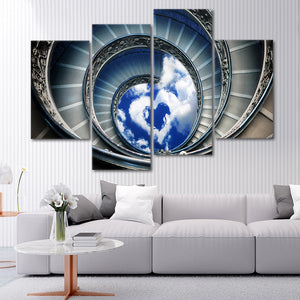 Spiral Staircase To Love Canvas Wall Art-Stunning Canvas Prints