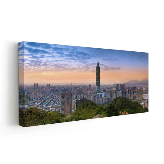 Taipei Sunset Skyline Wall Art Canvas-Stunning Canvas Prints