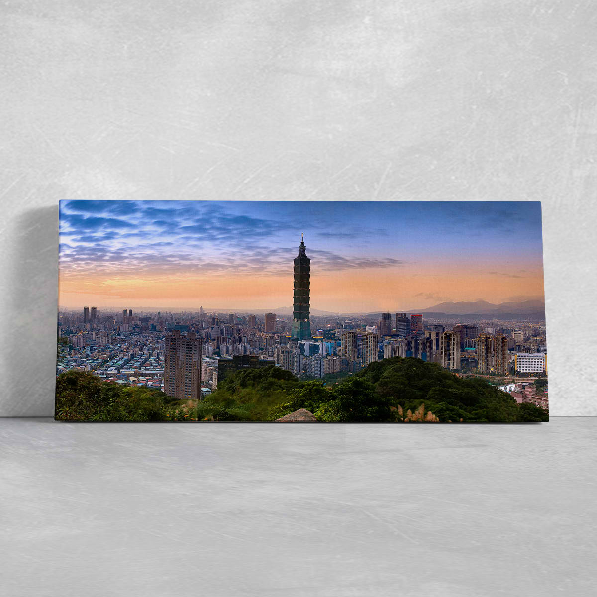 Taipei Sunset Skyline Wall Art Canvas-Stunning Canvas Prints