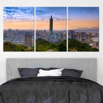 Taipei Sunset Skyline Wall Art Canvas-Stunning Canvas Prints