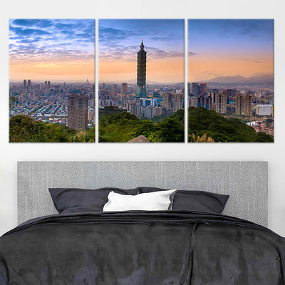 Taipei Sunset Skyline Wall Art Canvas-Stunning Canvas Prints