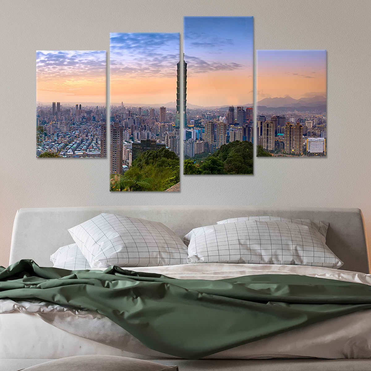 Taipei Sunset Skyline Wall Art Canvas-Stunning Canvas Prints