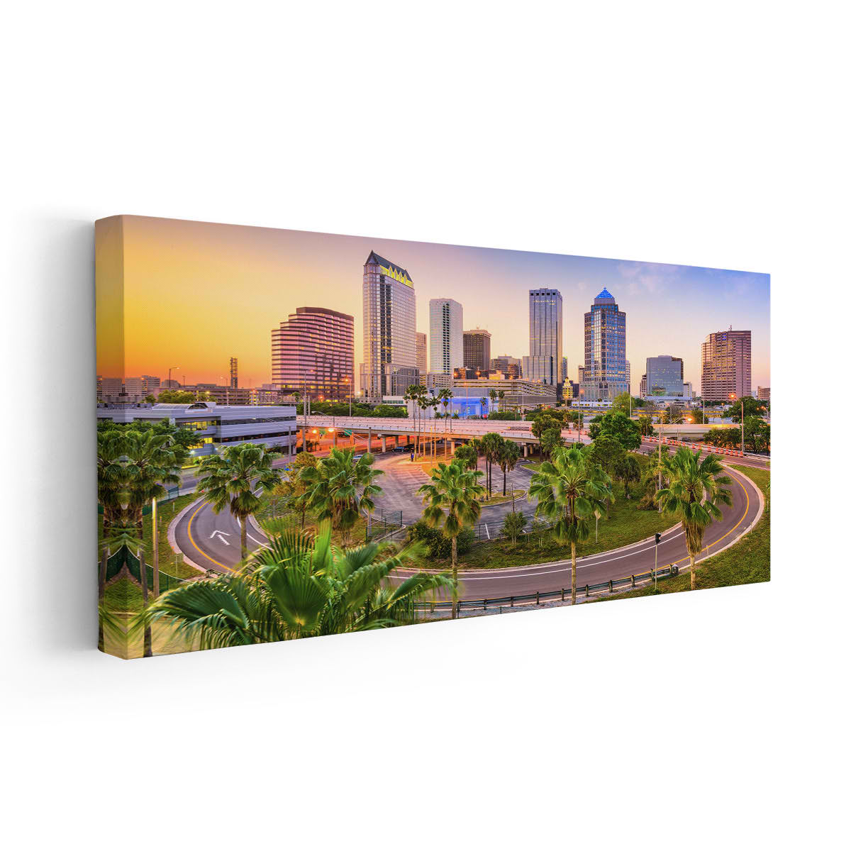 Tampa At Sunset Skyline Wall Art Canvas-Stunning Canvas Prints