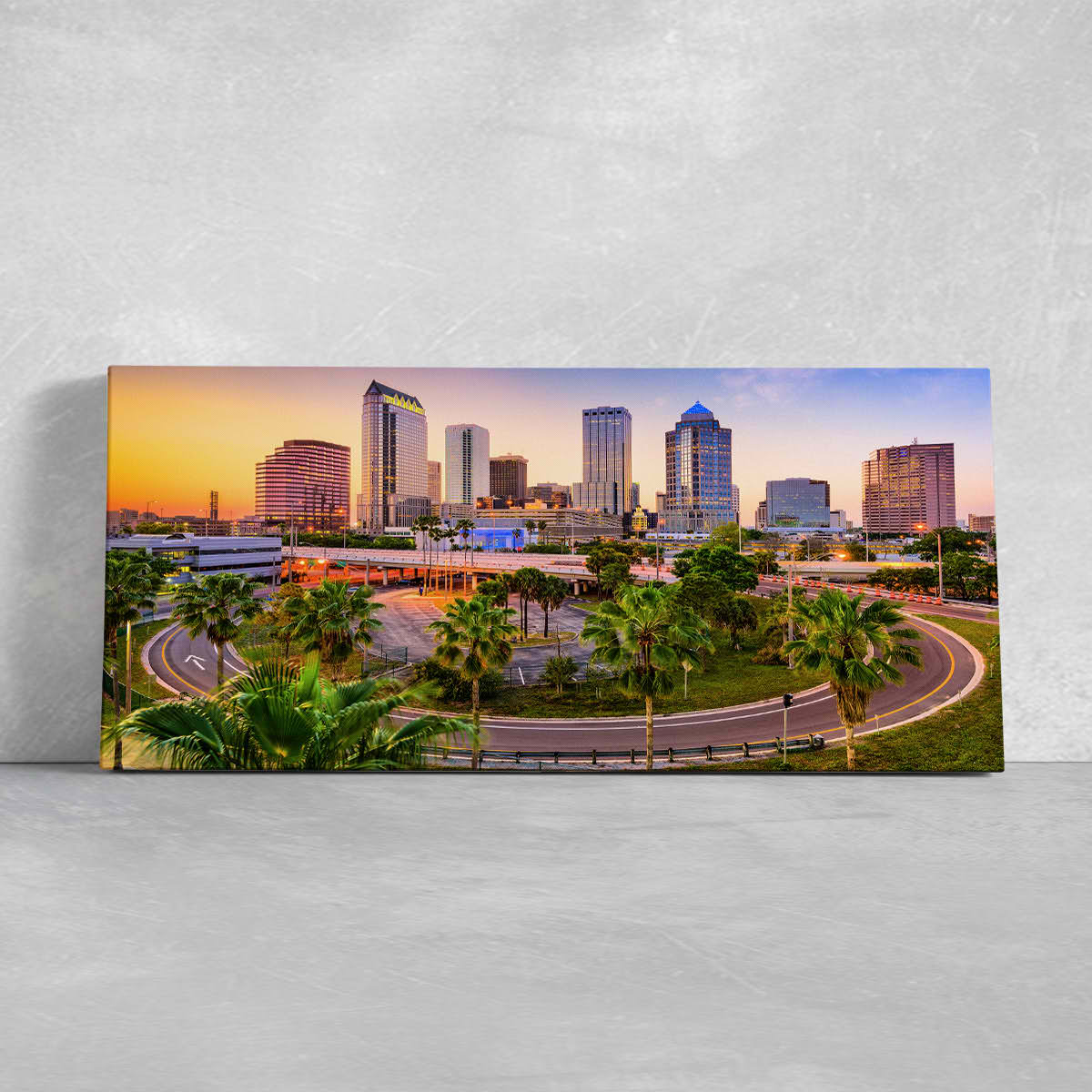 Tampa At Sunset Skyline Wall Art Canvas-Stunning Canvas Prints