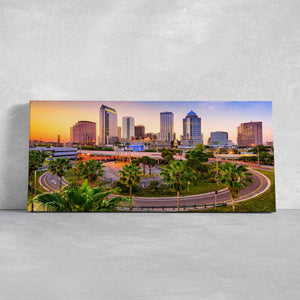 Tampa At Sunset Skyline Wall Art Canvas-Stunning Canvas Prints