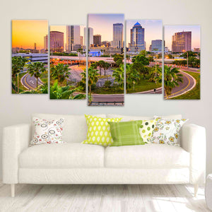 Tampa At Sunset Skyline Wall Art Canvas-Stunning Canvas Prints