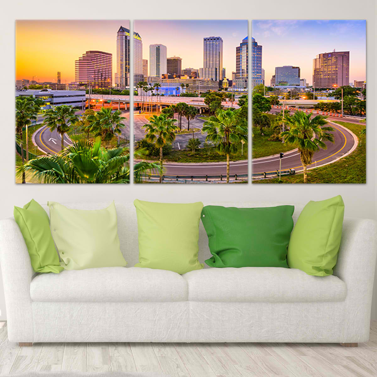 Tampa At Sunset Skyline Wall Art Canvas-Stunning Canvas Prints