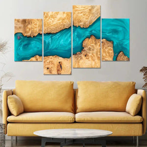 Teal River Abstract Wall Art Canvas-Stunning Canvas Prints