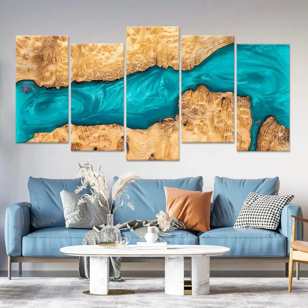 Teal River Abstract Wall Art Canvas-Stunning Canvas Prints