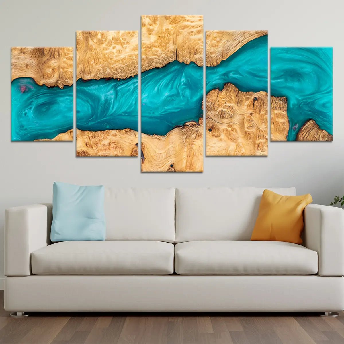 Teal River Abstract Wall Art Canvas-Stunning Canvas Prints