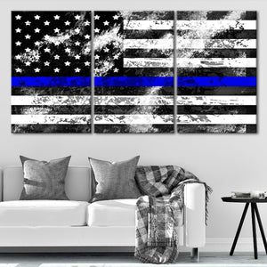 Thin Blue Line Wall Art Canvas Print-Stunning Canvas Prints