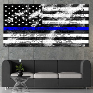 Thin Blue Line Wall Art Canvas Print-Stunning Canvas Prints