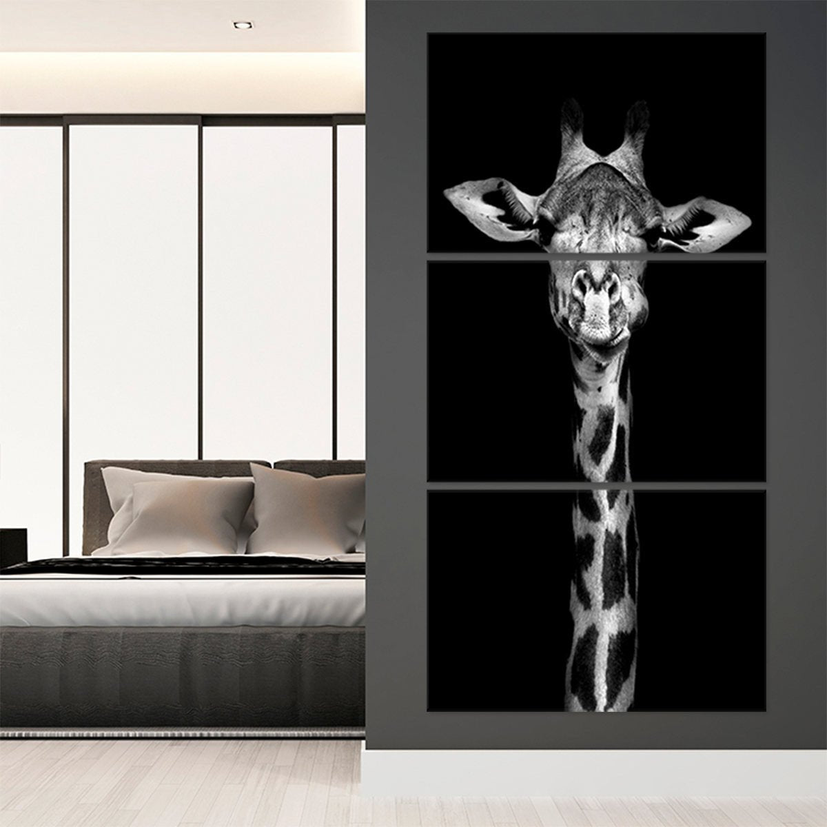 Black And White Giraffe Wall Art Canvas-Stunning Canvas Prints