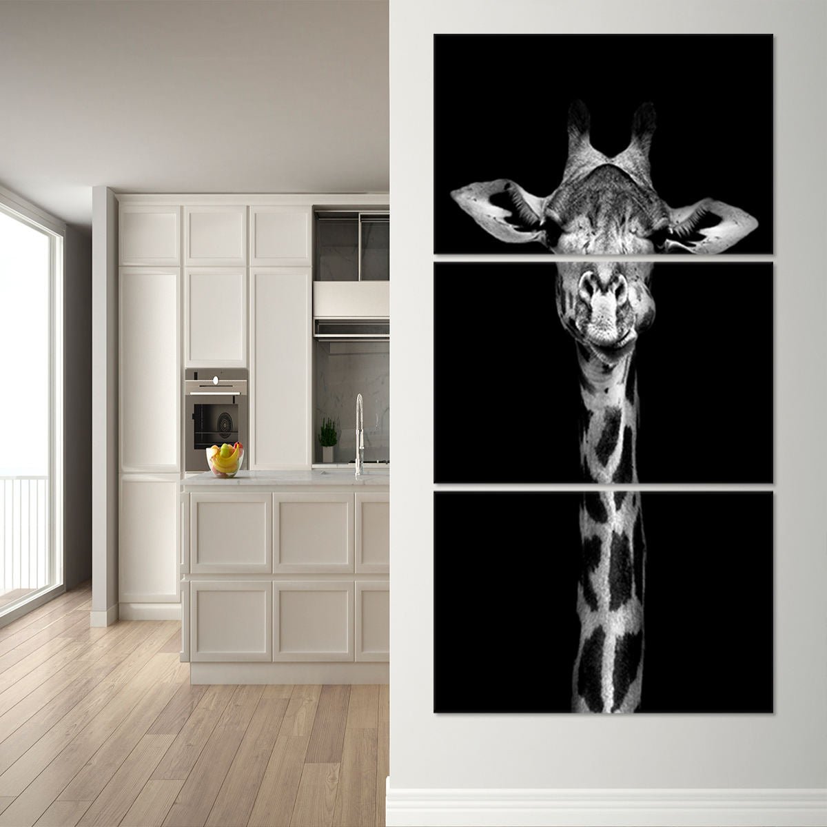 Black And White Giraffe Wall Art Canvas-Stunning Canvas Prints