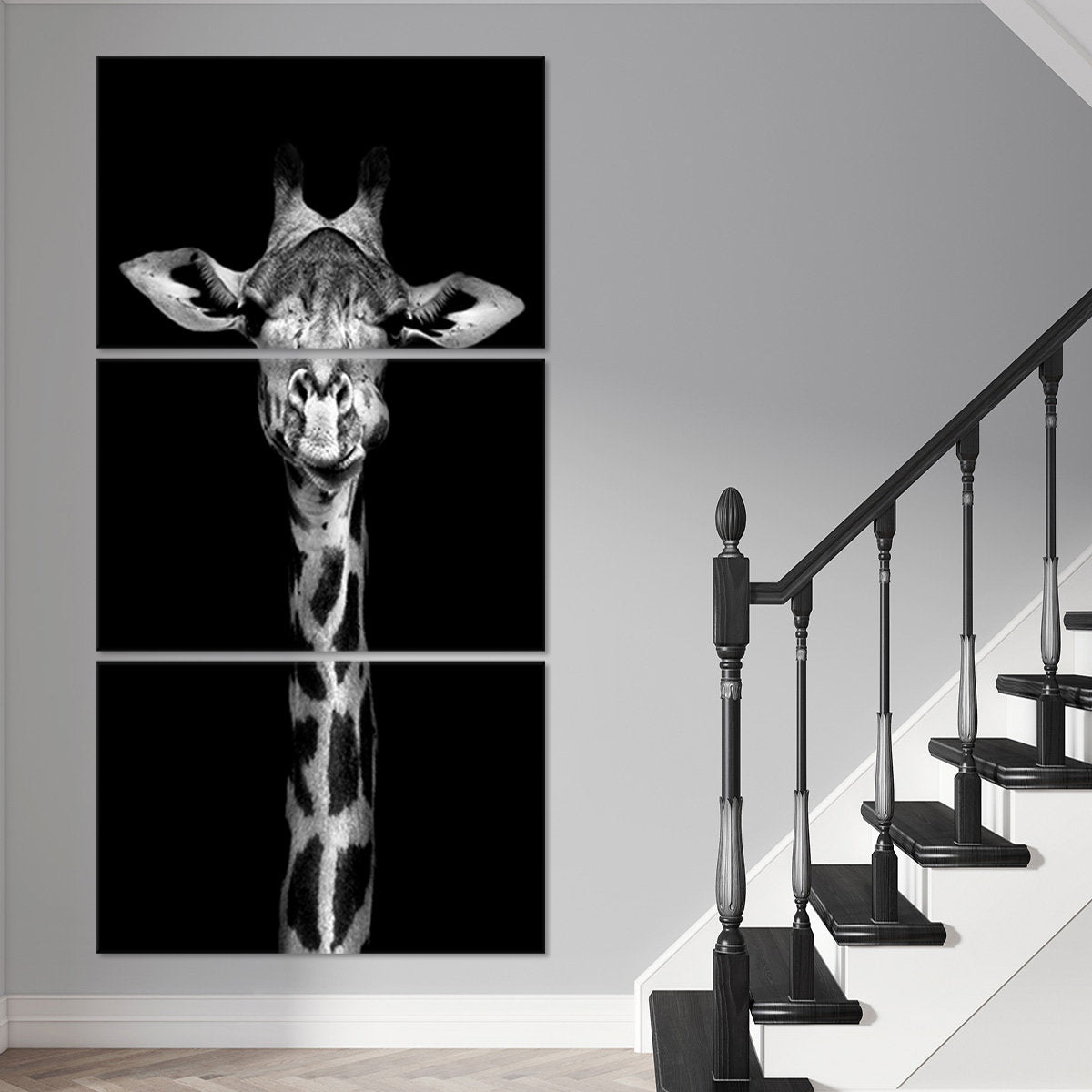 Black And White Giraffe Wall Art Canvas-Stunning Canvas Prints