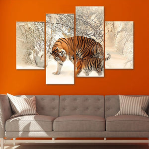 Siberian Tiger With Cub Wall Art Canvas-Stunning Canvas Prints