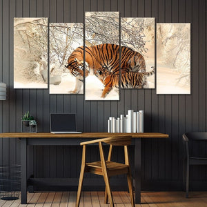 Siberian Tiger With Cub Wall Art Canvas-Stunning Canvas Prints