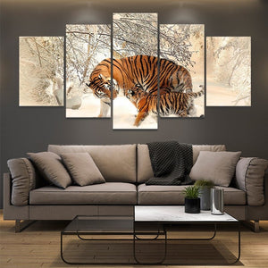 Siberian Tiger With Cub Wall Art Canvas-Stunning Canvas Prints