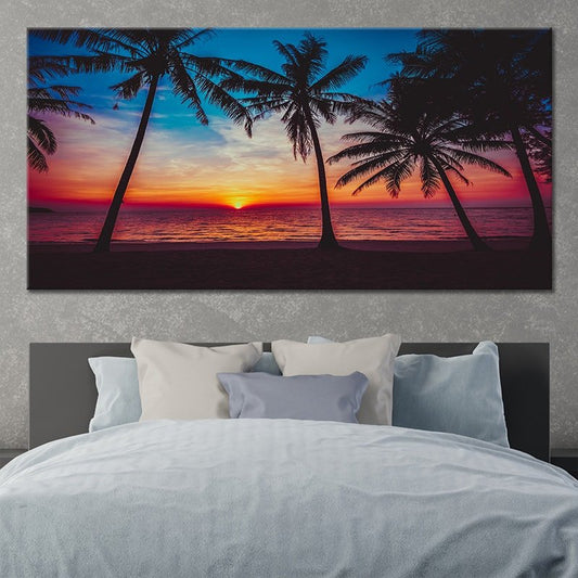 Tropical Beach Sunset Wall Art Canvas-Stunning Canvas Prints