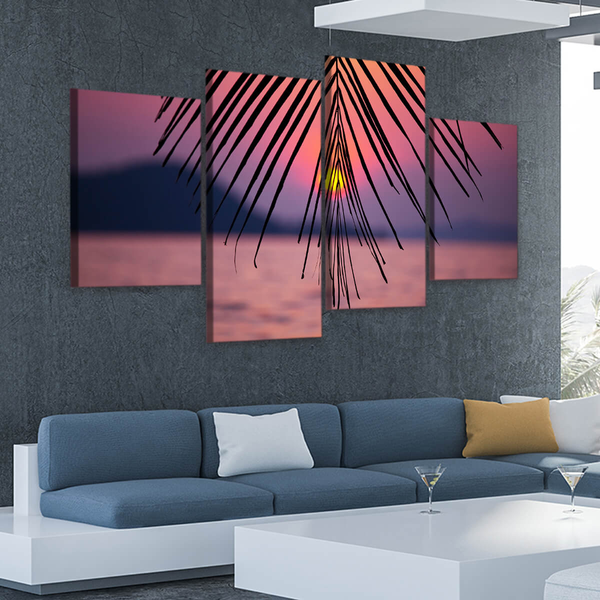 Palm Tree Sunset Wall Art Canvas-Stunning Canvas Prints