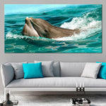 Kissing Dolphins Wall Art Canvas-Stunning Canvas Prints