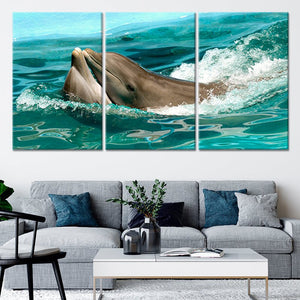 Kissing Dolphins Wall Art Canvas-Stunning Canvas Prints