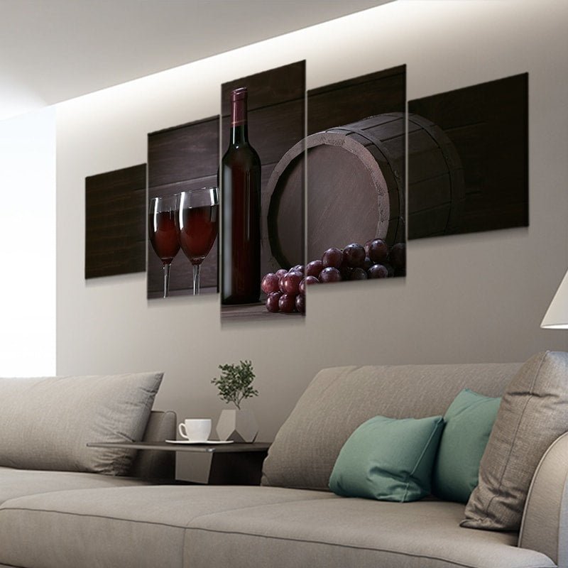 Wine Glass Oz Multi Panel Canvas Wall Art I by Stunning Canvas Prints