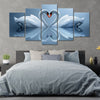 Two Swans In Love Wall Art Canvas-Stunning Canvas Prints