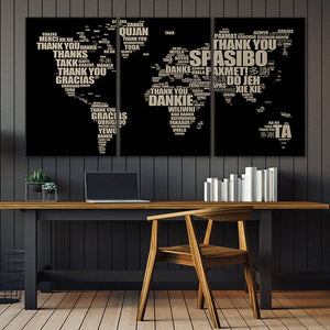 Thank You World Map Wall Art Canvas Print-Stunning Canvas Prints