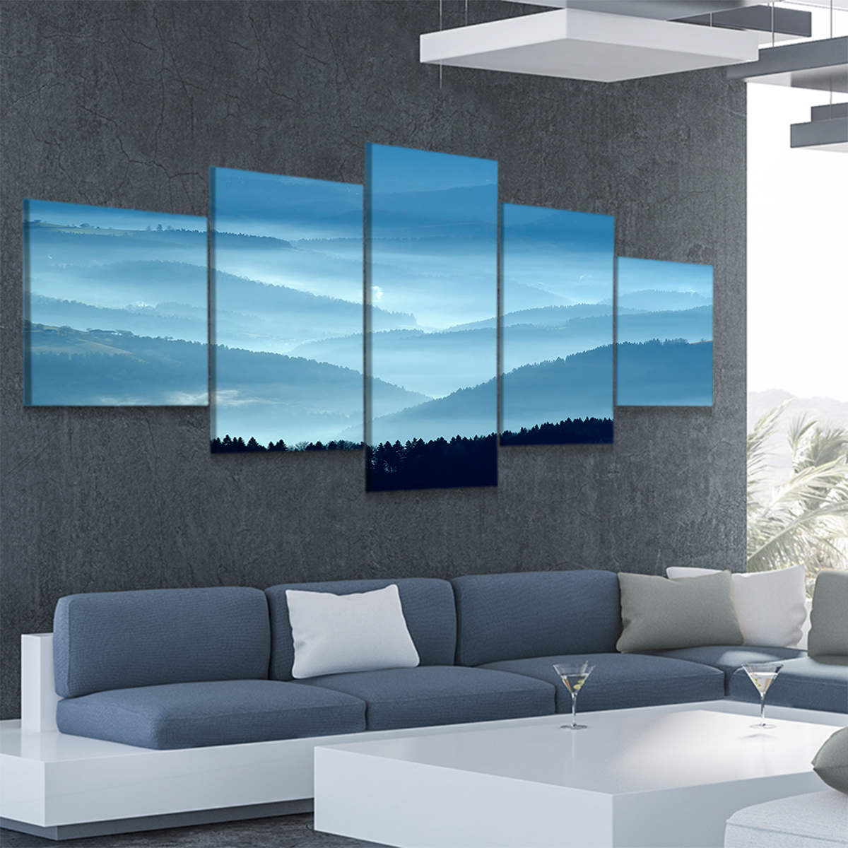 Blue Misty Mountains Wall Art Canvas-Stunning Canvas Prints