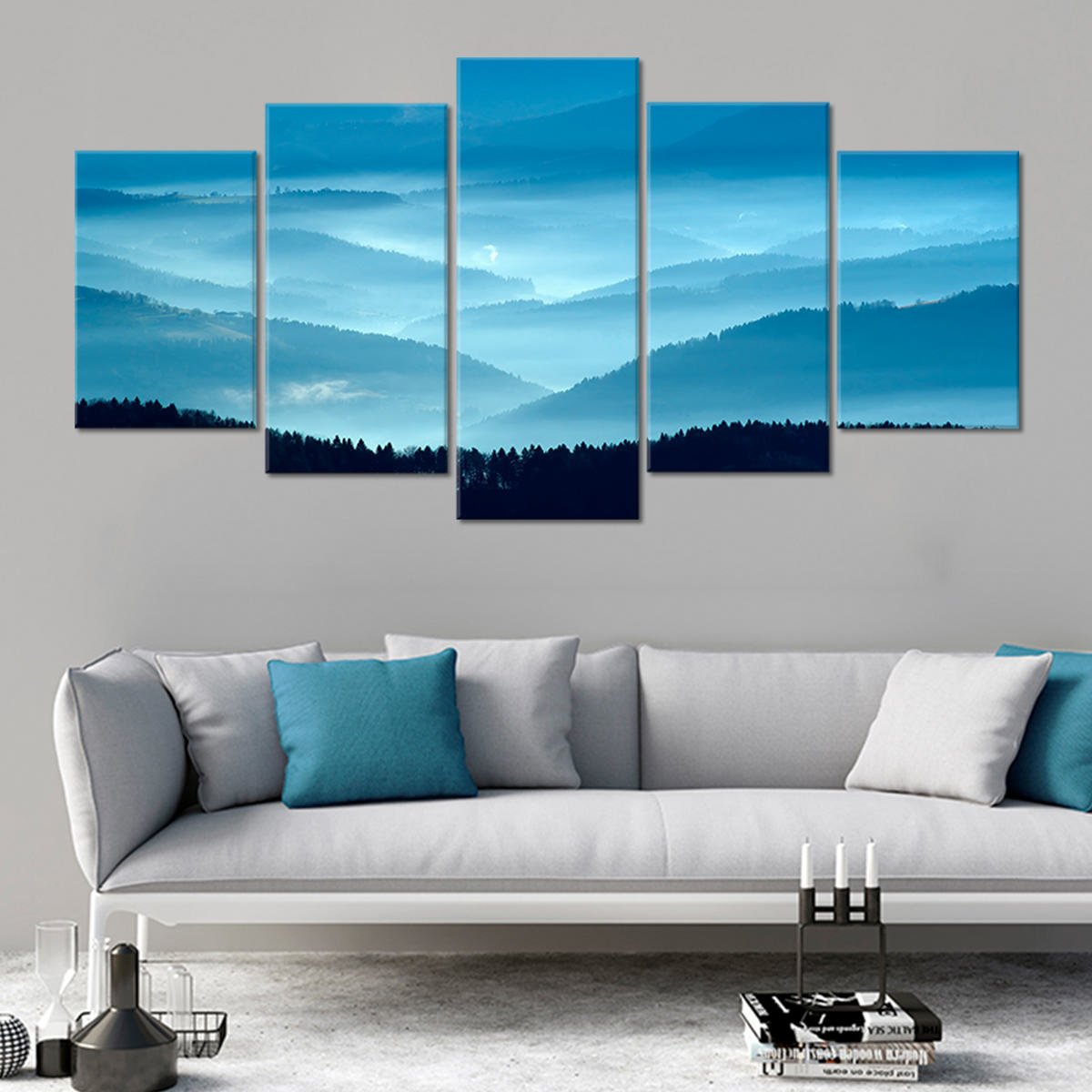 Blue Misty Mountains Wall Art Canvas-Stunning Canvas Prints