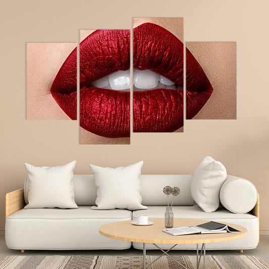 Vivid Red Lips Wall Art Canvas Print-Stunning Canvas Prints