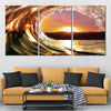 Sunset Crashing Wave Wall Art Fore Living Room Wall-Stunning Canvas Prints