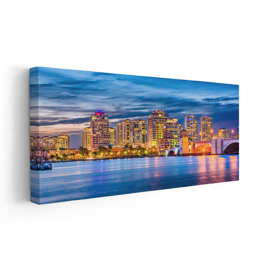 West Palm Beach Skyline Wall Art Canvas-Stunning Canvas Prints