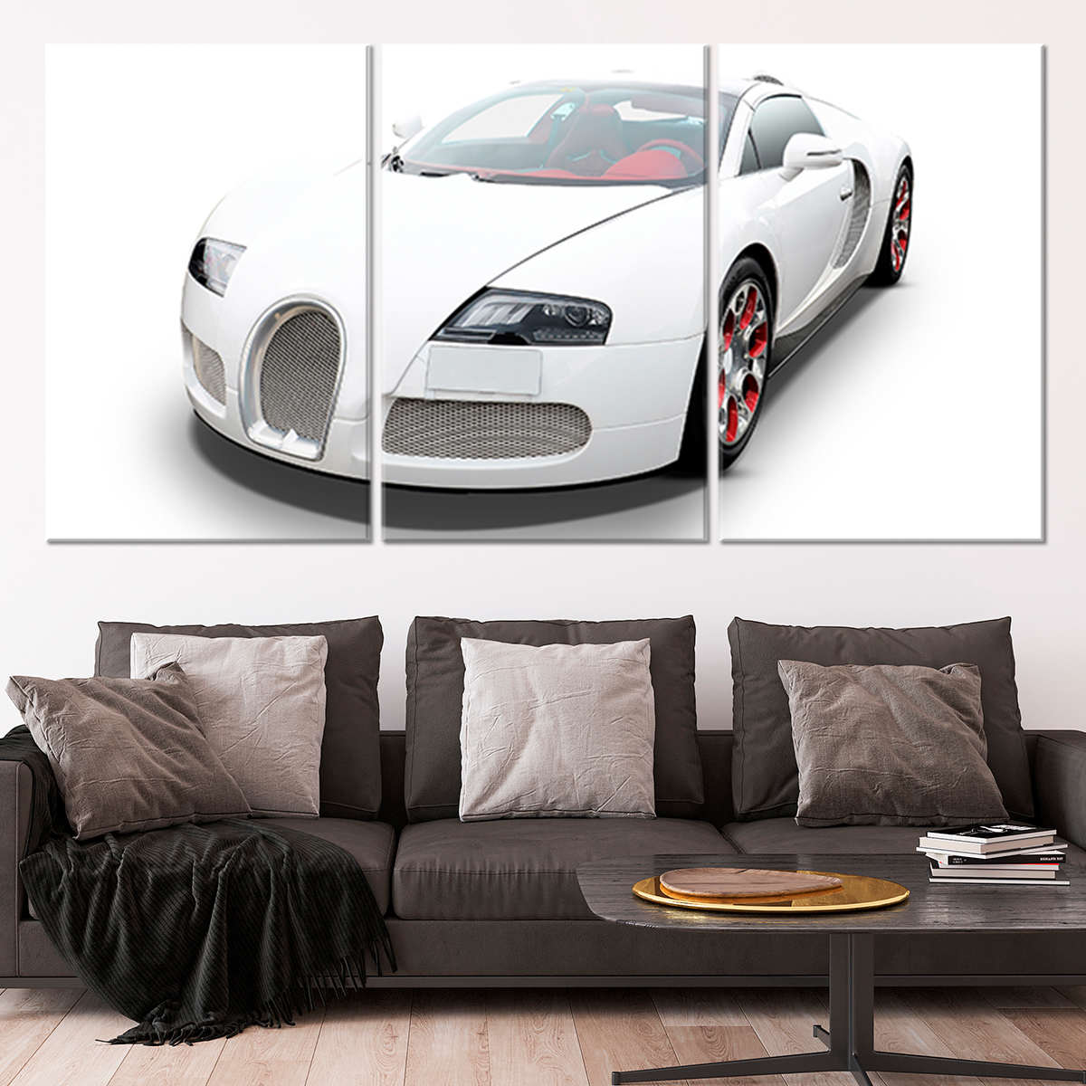 White Bugatti Wall Art Canvas Print-Stunning Canvas Prints